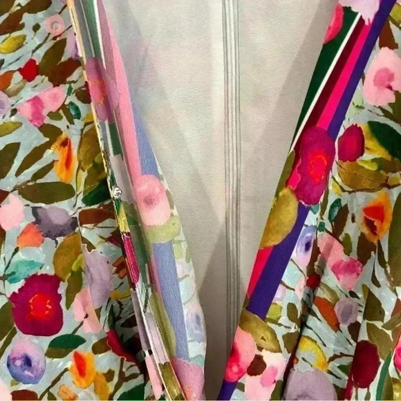 eShakti Wayward Fancies Floral Dress 16/XL V Neck Pockets Scarf Hem Cottagecore - Picture 8 of 17